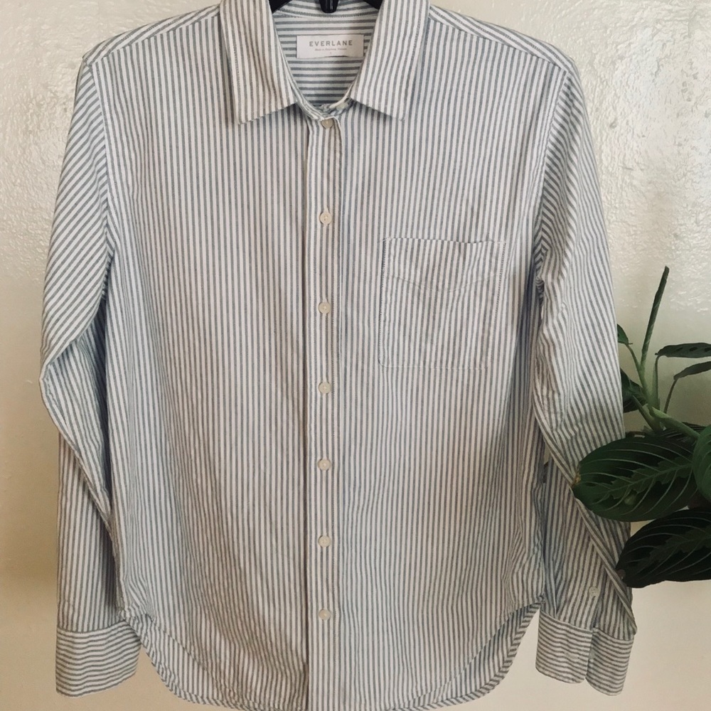 EVERLANE - Japanese Oxford Shirt - Navy/White